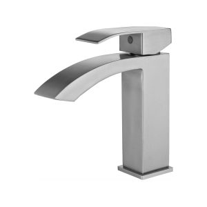 Silver Single Handle Curved Faucet